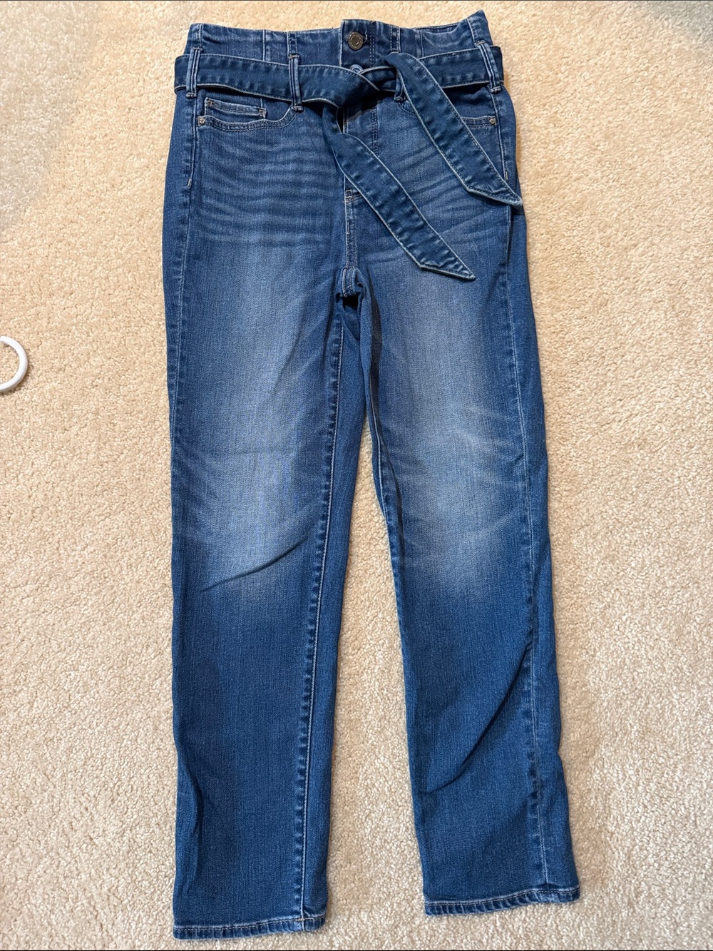 White House Black Market Women's Straight-Leg Jeans with optional tie